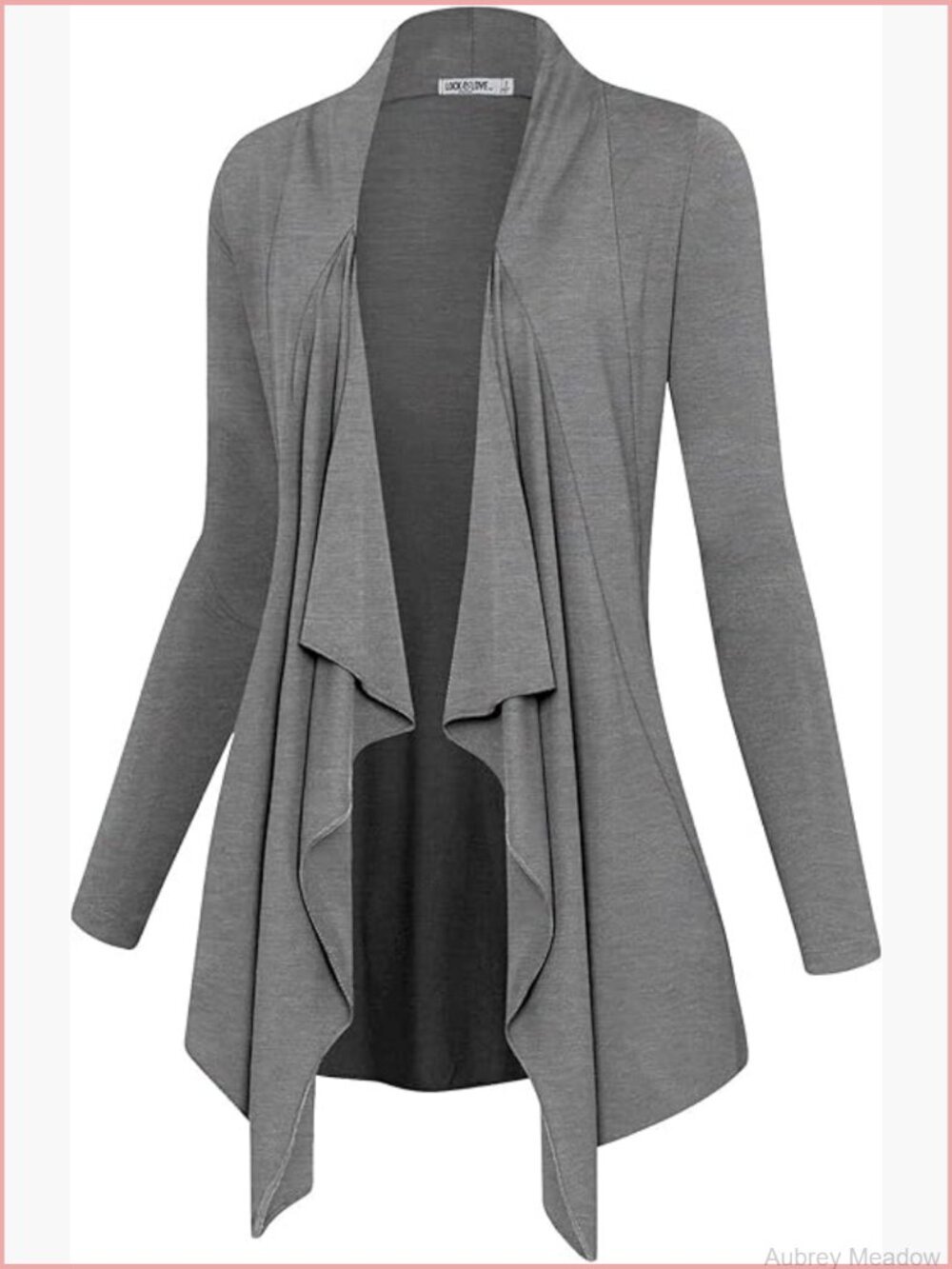 Drape Front Open Cardigan Long Sleeve Irregular Hem S-5XL Plus Size